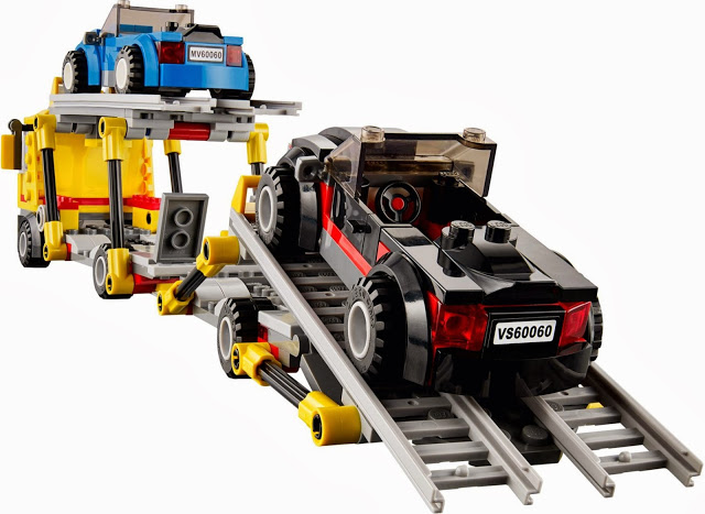 Tiến hành đưa xe con lên khoang chở hàng trong bộ Lego City 60060 Xe vận chuyển ô tô Tiến hành đưa xe con lên khoang chở hàng trong bộ Lego City 60060 Xe vận chuyển ô tô